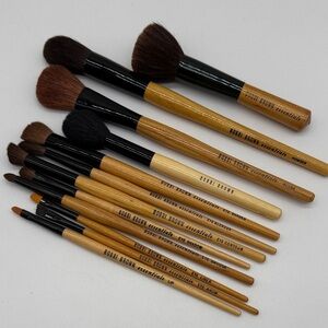 Bobbi Brown Extra Long Professional Handle Makeup Brushes Lot of 12 with Case